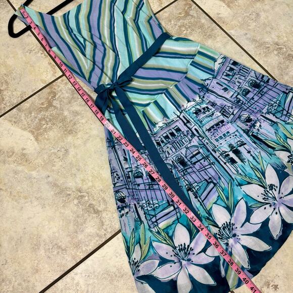 Rabbit Rabbit Rabbit Designs Vintage Blue Scenery Fit to Flare Short Dress 8 - Picture 5 of 12